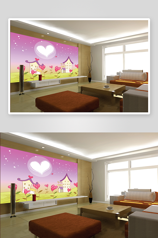 水彩花卉高清背景墙-众图网