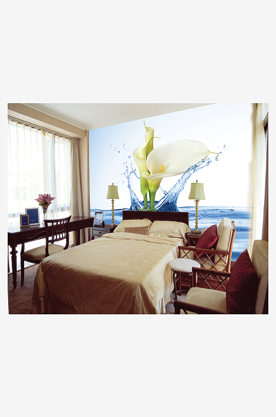 唯美花卉高清背景墙-众图网