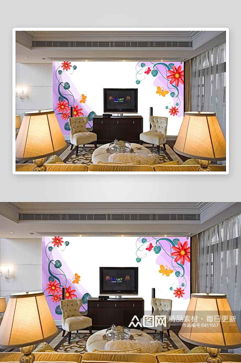 高清花卉背景墙素材素材