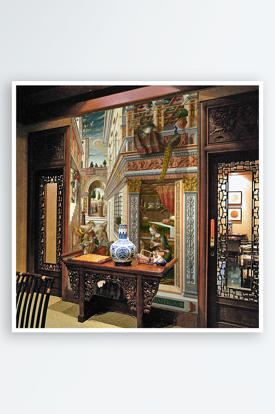 欧洲名画人物风景画背景墙-众图网