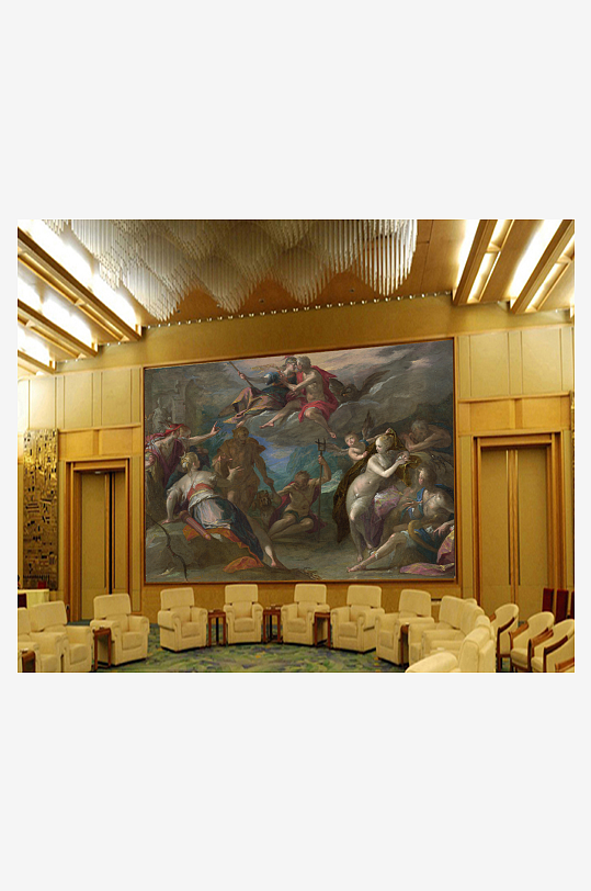 欧洲名画人物风景画背景墙-众图网