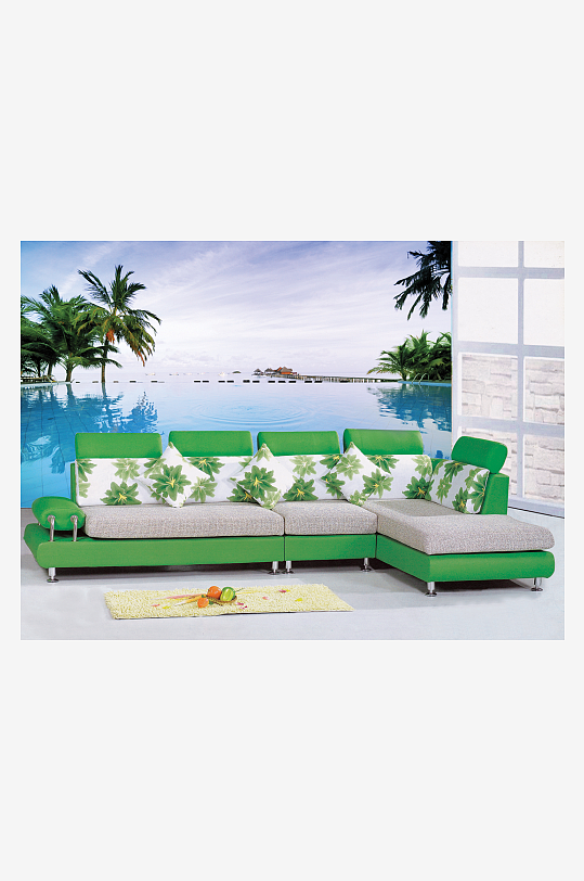 湖畔美景高清风景画背景墙-众图网