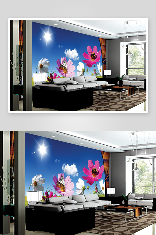 唯美花卉水彩高清背景墙-众图网