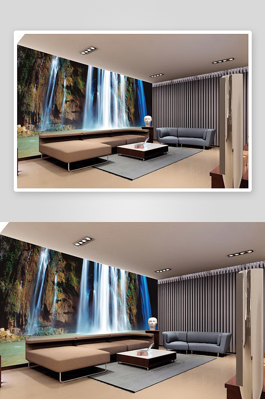 瀑布高清唯美背景墙-众图网