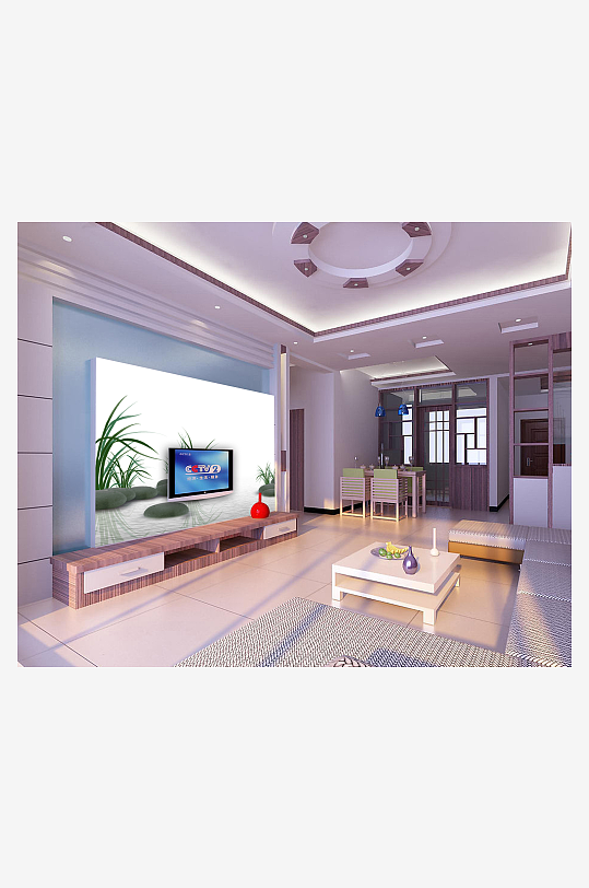 植物小清新背景墙-众图网