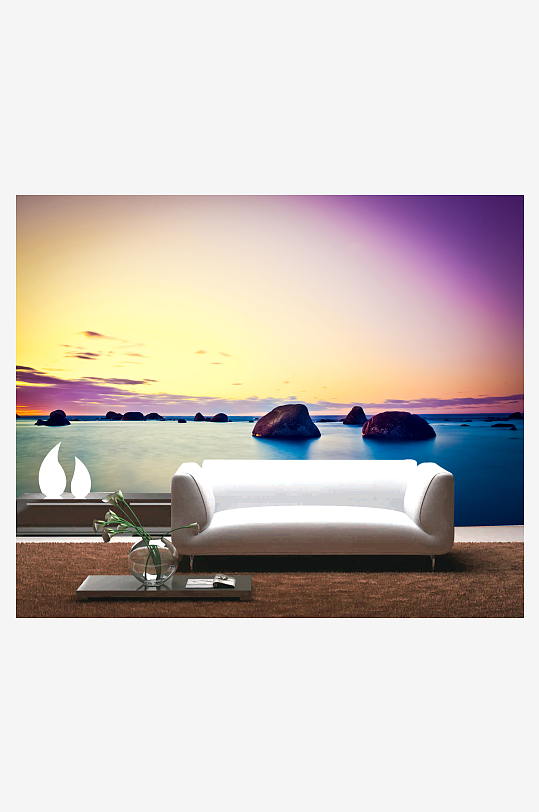 湖畔高清唯美背景墙-众图网