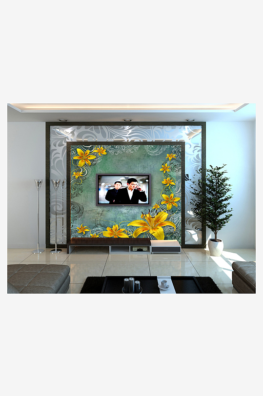 唯美风景画背景墙-众图网