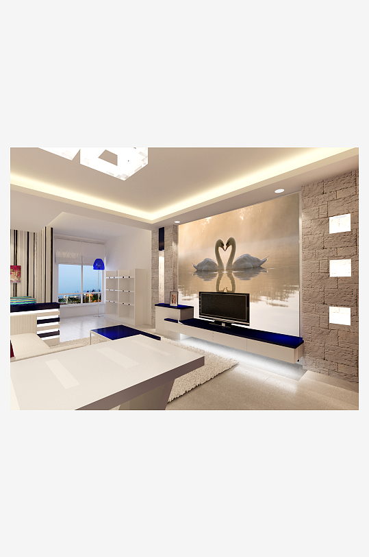 小清新唯美花卉风景画背景墙-众图网