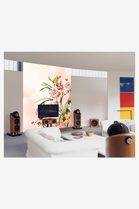 唯美风景画背景墙-众图网