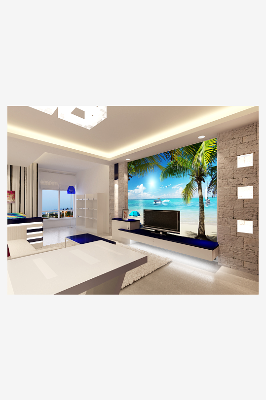 唯美风景画背景墙-众图网