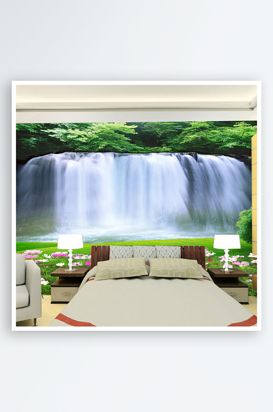 唯美风景画背景墙-众图网
