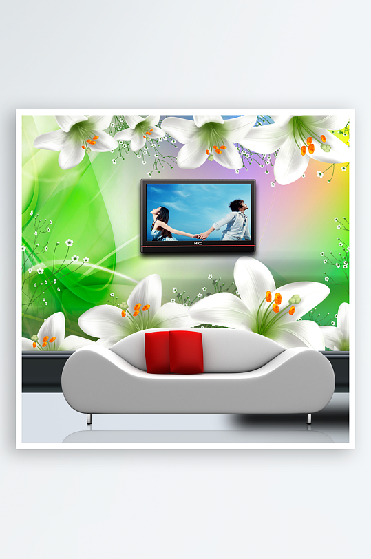 唯美风景画背景墙-众图网