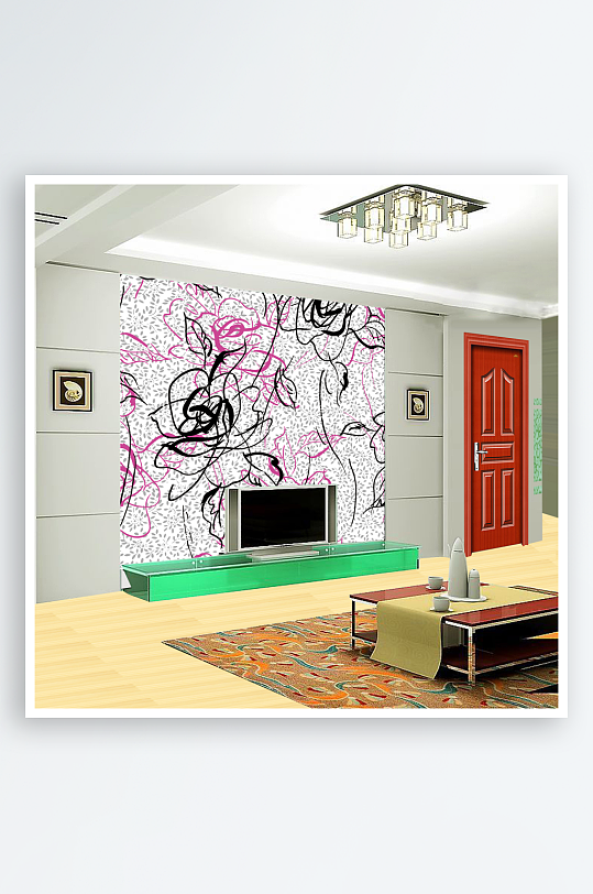 唯美风景画背景墙-众图网