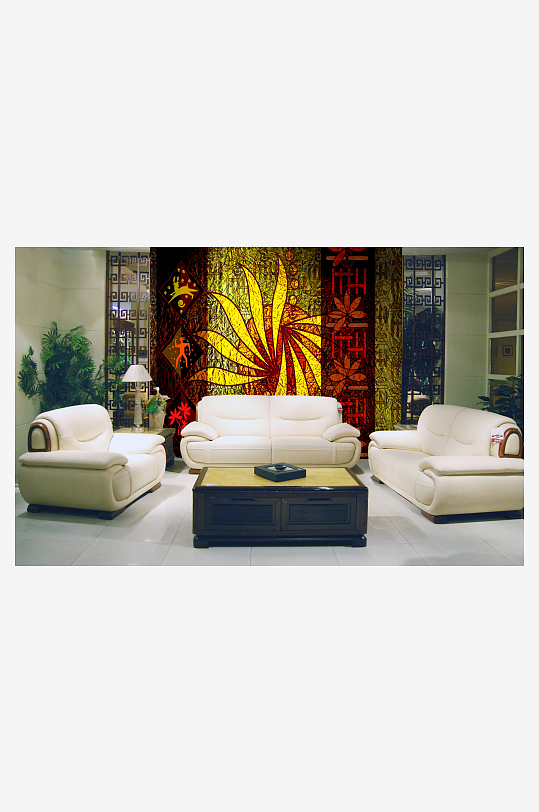 水彩唯美风景画背景墙-众图网