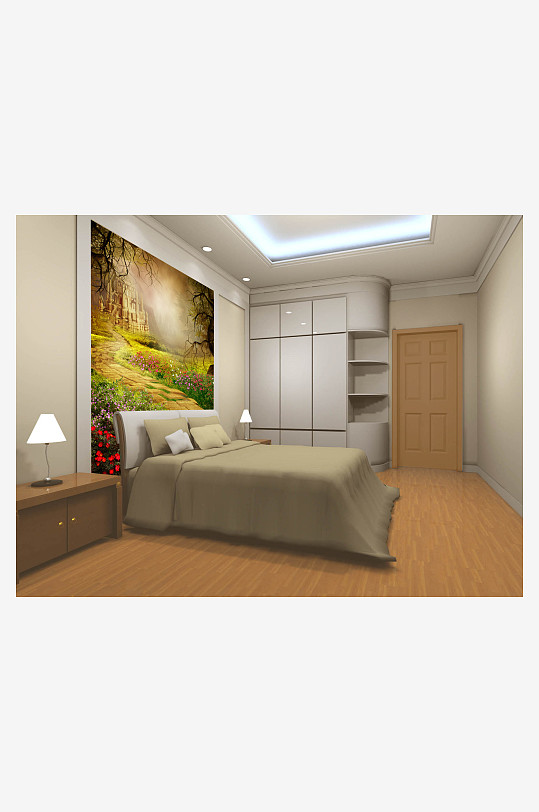 风景画唯美背景墙-众图网