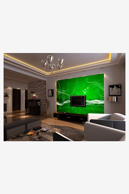 唯美风景画背景墙-众图网