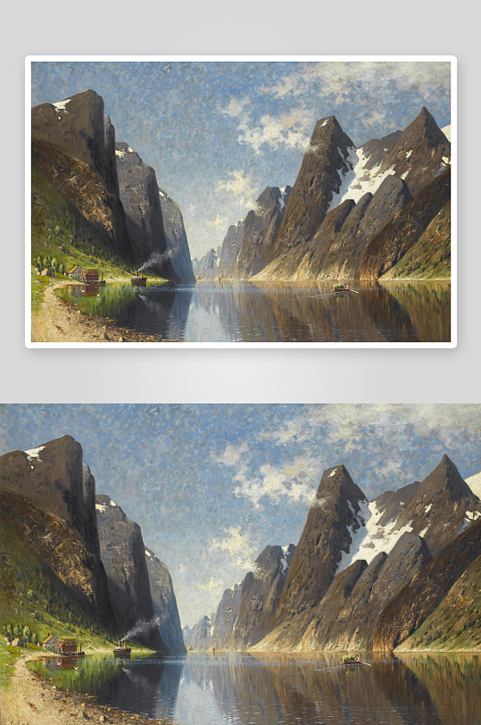 高清欧洲山水油画风景画
