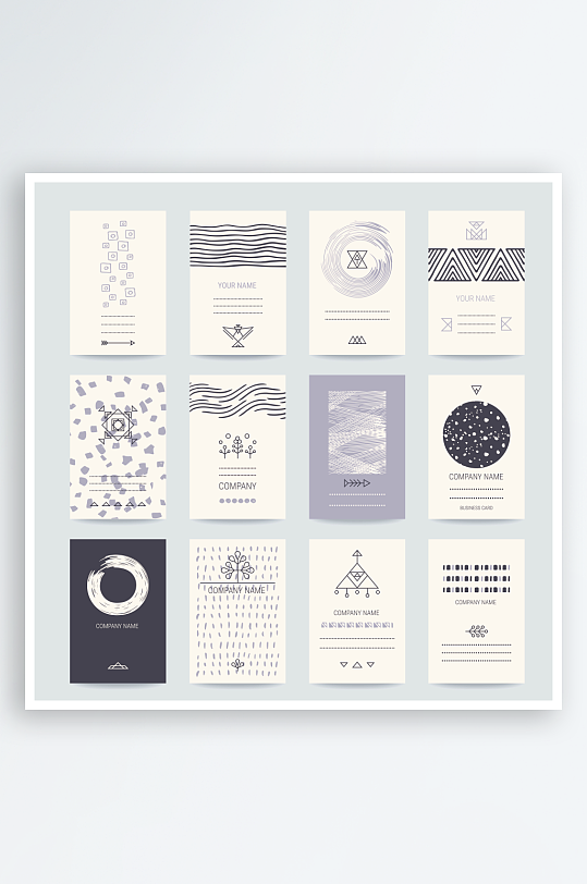 简约多款矢量名片模版-众图网