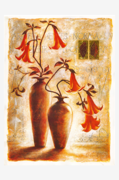 水彩花卉花瓶唯美艺术无框画装饰画