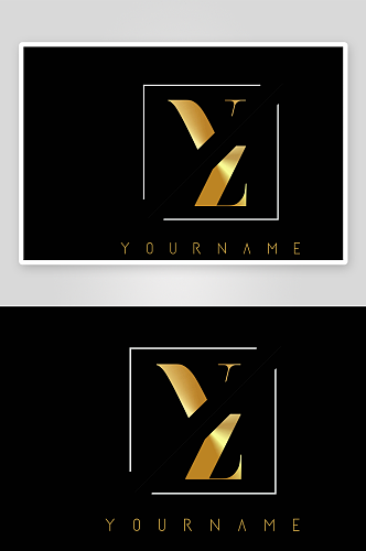 矢量金色字母标志logo模版