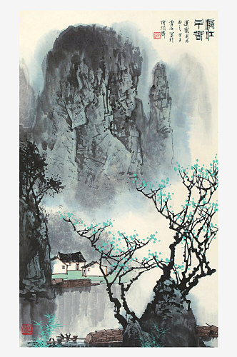 山水风景画水墨风景画