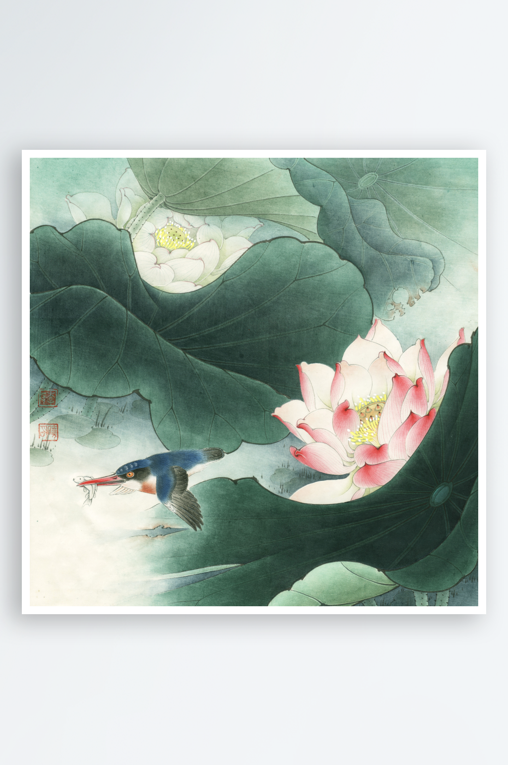 花鸟花卉植物水彩工笔画素材