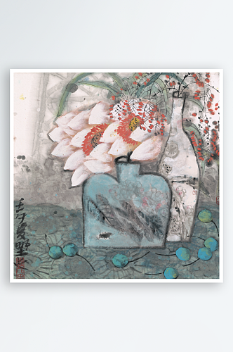 袁野静物花卉花瓶油画装饰画