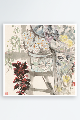 袁野静物花卉花瓶油画装饰画