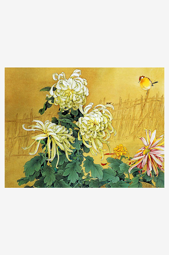 邹传安工笔画花卉花鸟风景画挂画