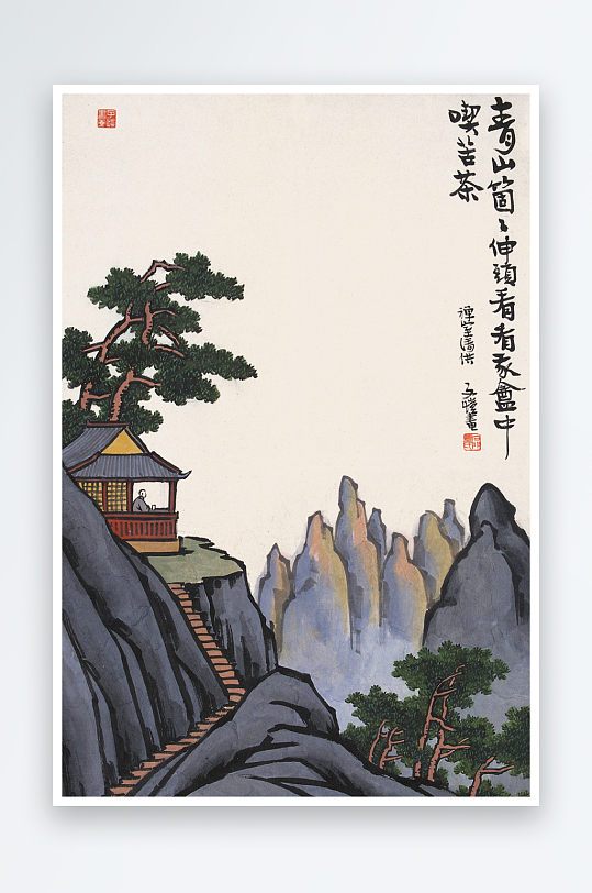 丰子恺中式风景画漫画-众图网