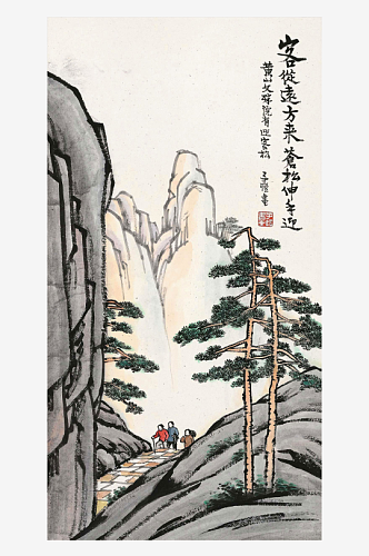 丰子恺水彩水墨画风景画挂画