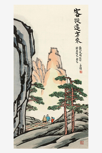 丰子恺水彩水墨风景画装饰画