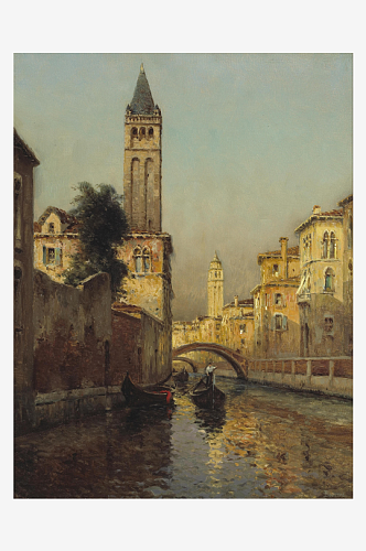 威尼斯印象油画风景画装饰画