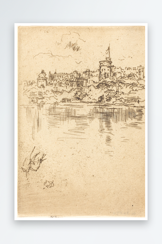 惠斯勒建筑素描风景画