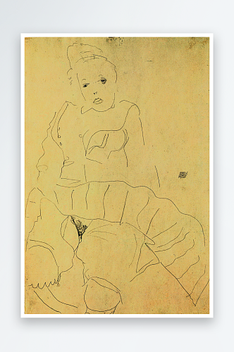 席勒抽象人体人物艺术画