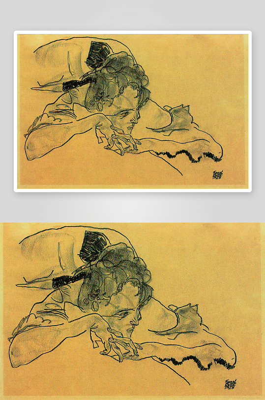 席勒抽象简约人物人体艺术画
