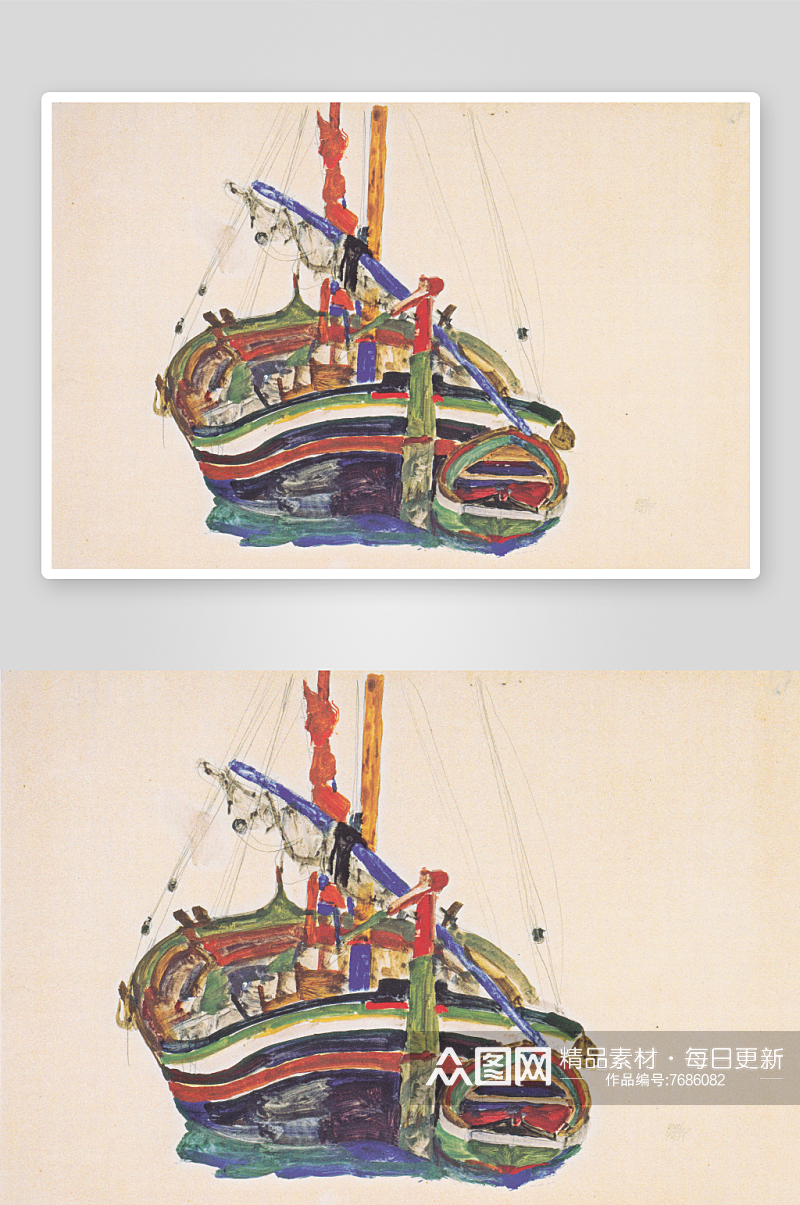 席勒抽象水墨水彩人物艺术画素材