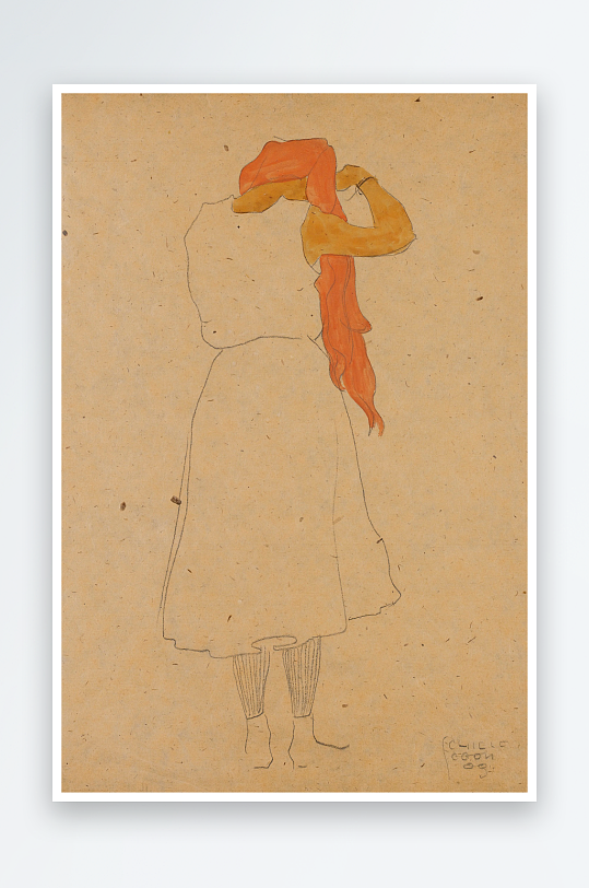 席勒抽象水墨水彩人物艺术画