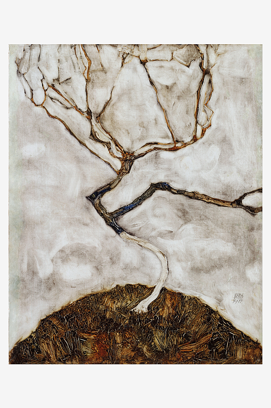 席勒抽象水墨水彩人物艺术画