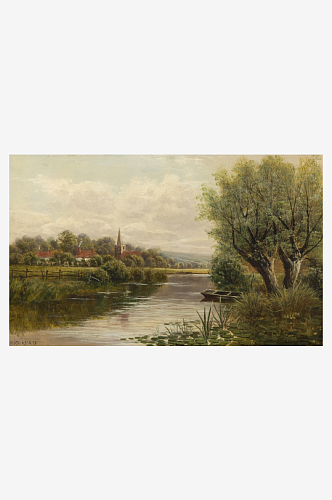 约翰阿特金森格里姆肖城市树林道路美景油画