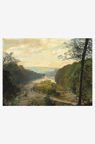 约翰阿特金森格里姆肖城市树林道路美景油画