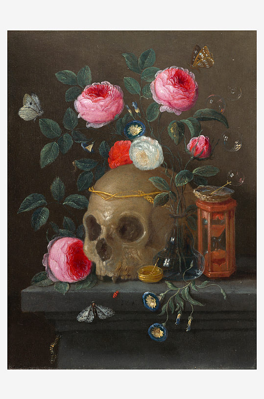 彼得克莱茨古典静物花卉瓶子厨房油画