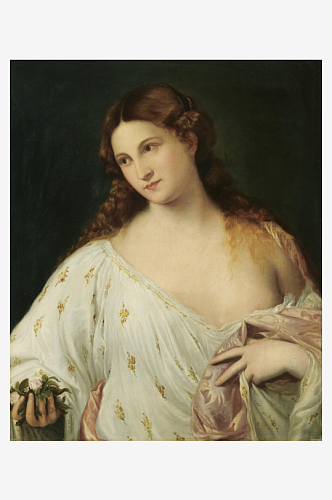 意大利画家提香将军贵妇人物油画装饰画