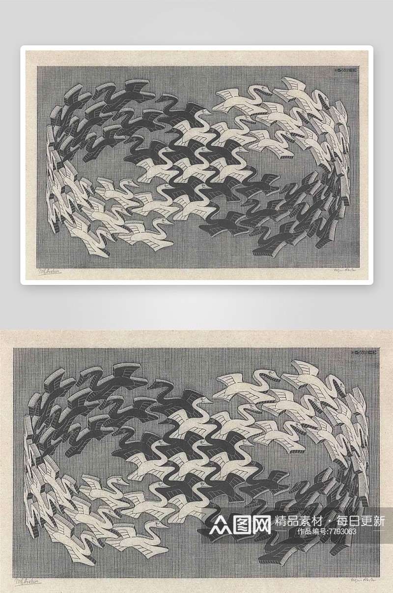 莫里茨科内利斯埃舍尔抽象立体画素材