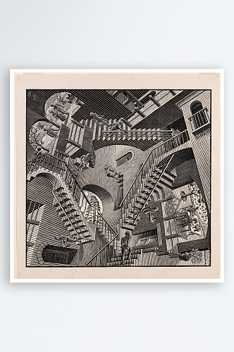 莫里茨科内利斯埃舍尔抽象黑白艺术画