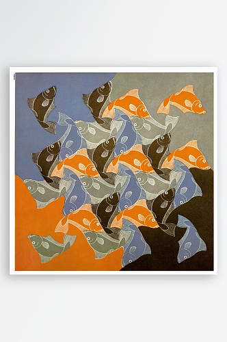 莫里茨科内利斯埃舍尔抽象立体水彩画