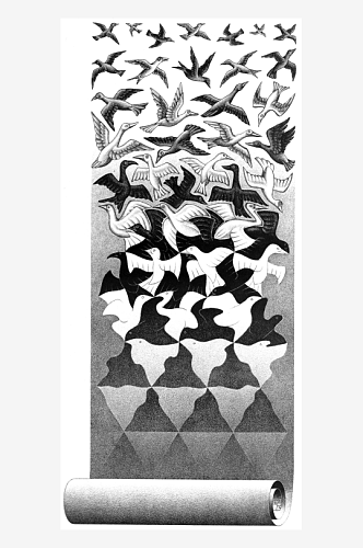 莫里茨科内利斯埃舍尔抽象黑白艺术画