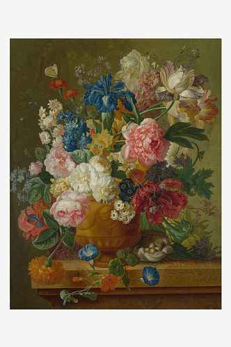 古典花卉花瓶油画装饰画