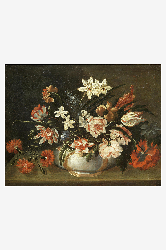 静物古典花瓶花卉油画