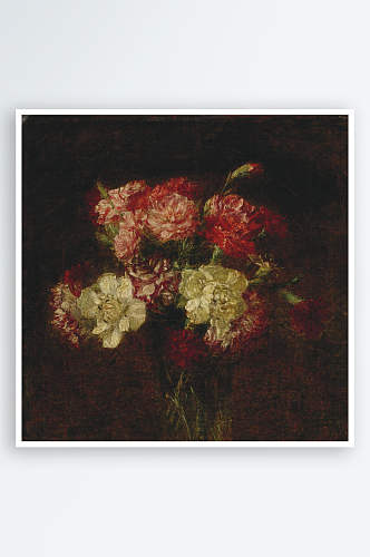 静物花瓶花卉古典油画